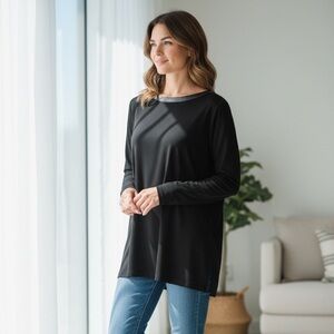 Chico's Elegant Tunic with Leather Detail large